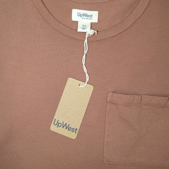 NWT UpWest | Short Sleeve Cotton T-Shirt Dress in Clay Brown Orange | Size XS - Picture 2 of 10